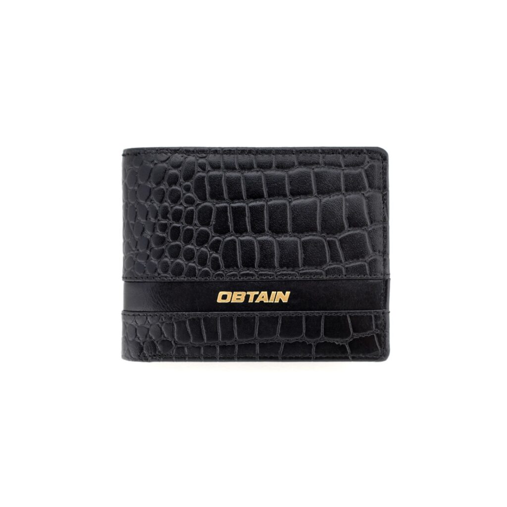 BLACK CROCO PREMIUM LEATHER WALLET – OBTAIN SKATEBOARDS