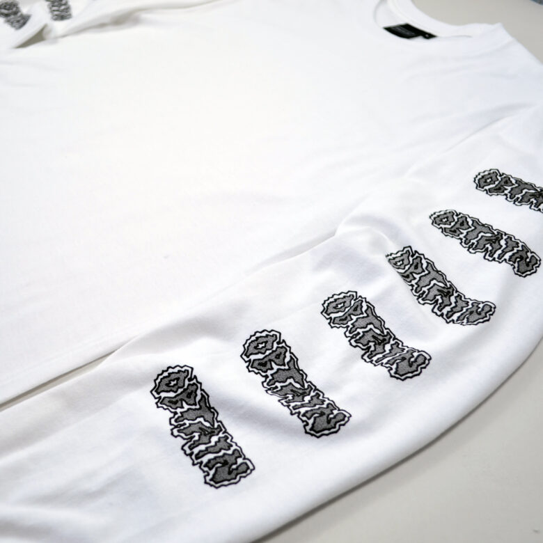 OBTAIN Acid Longsleeve Shirt. Color: white. 100% cotton. Handprinted in Germany.