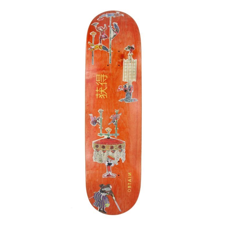 OBTAIN Acrobats Skateboard Decks. Color orange. Made in Europe.