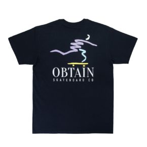 OBTAIN Team Skate T-Shirt. Handprinted in Germany. 100% cotton. Color: black.