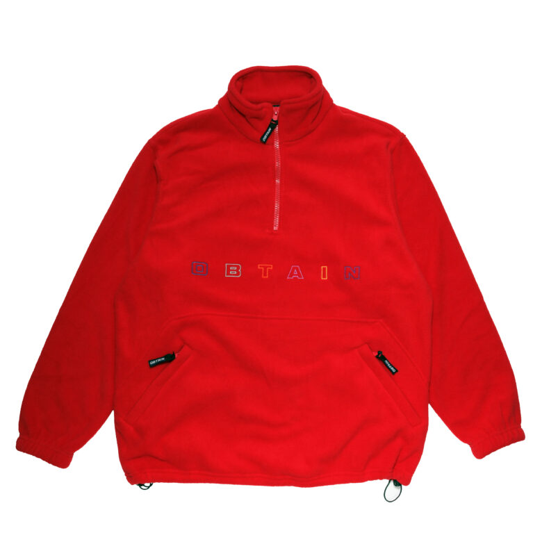 obtain quarter zip fleece red