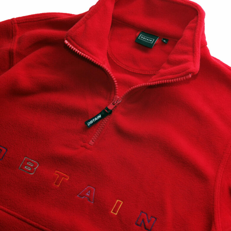 obtain quarter zip fleece red